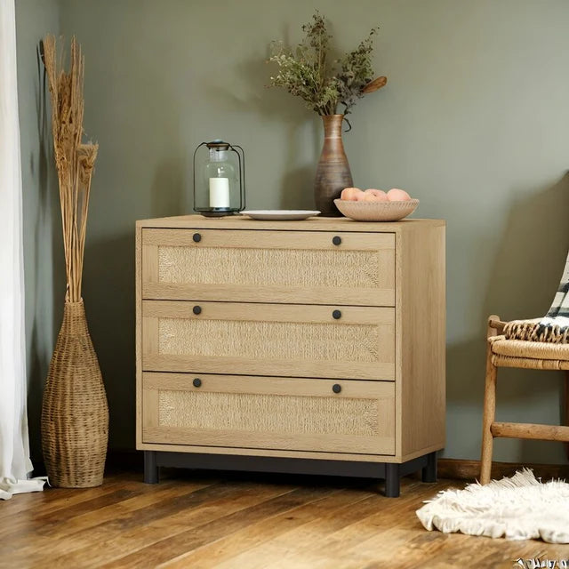 3-Drawers Storage Cabinet, Oak