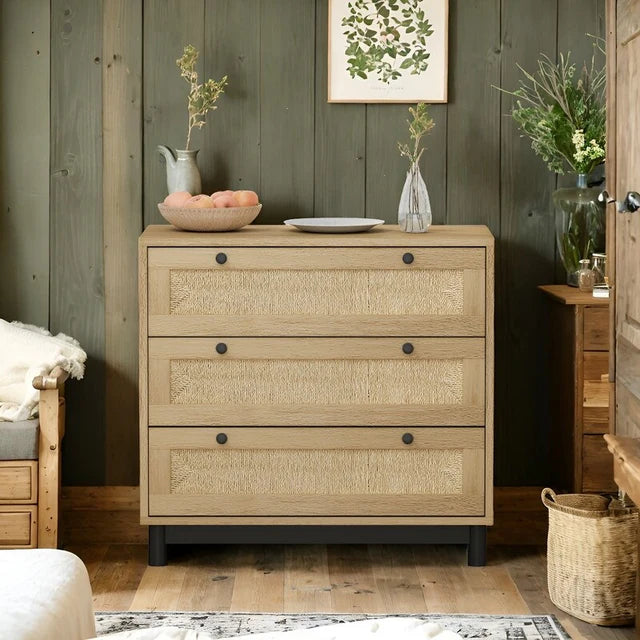 3-Drawers Storage Cabinet, Oak