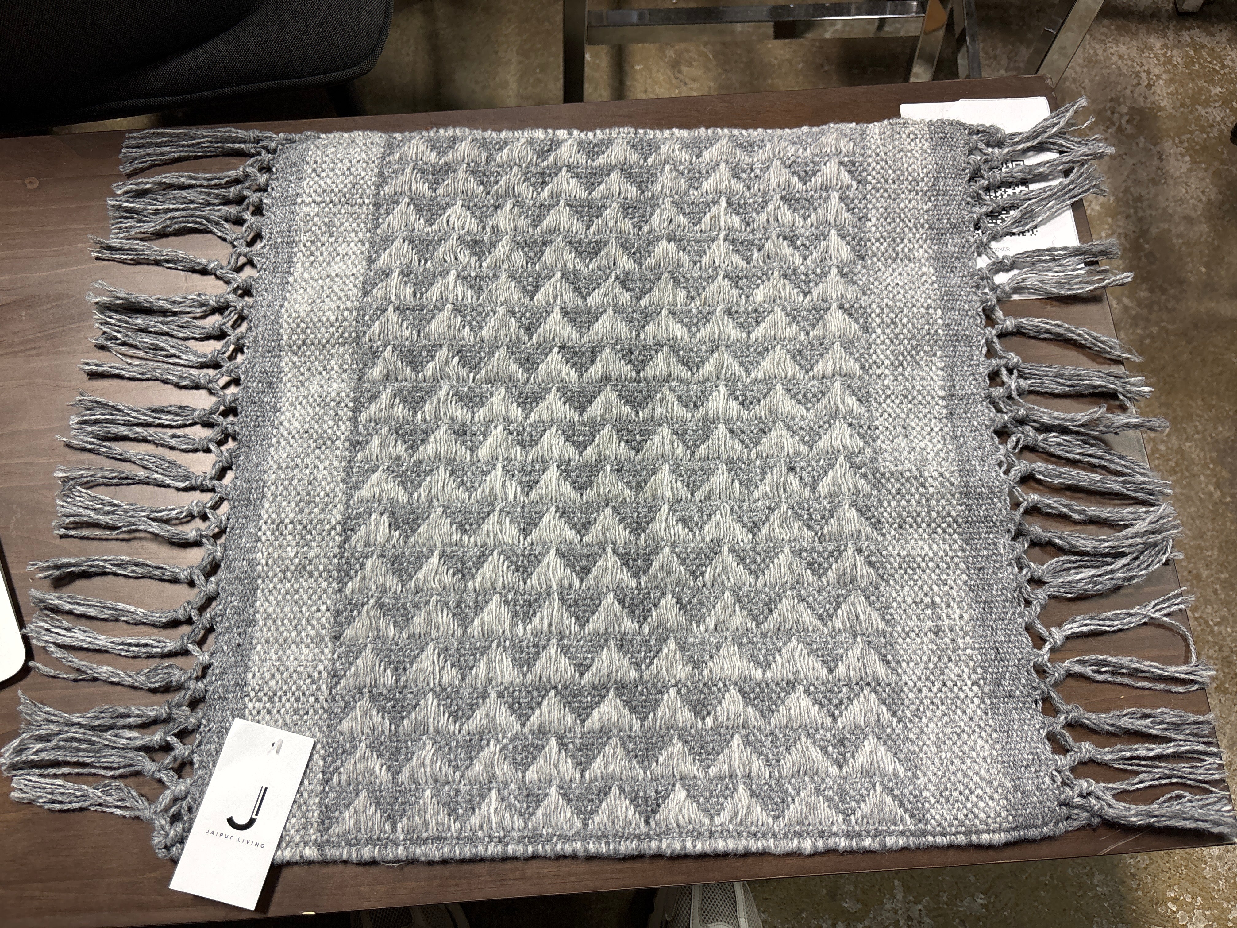 Edris Geometric Indoor/Outdoor Throw Pillow Cover - Gray SHOWROOM ITEM