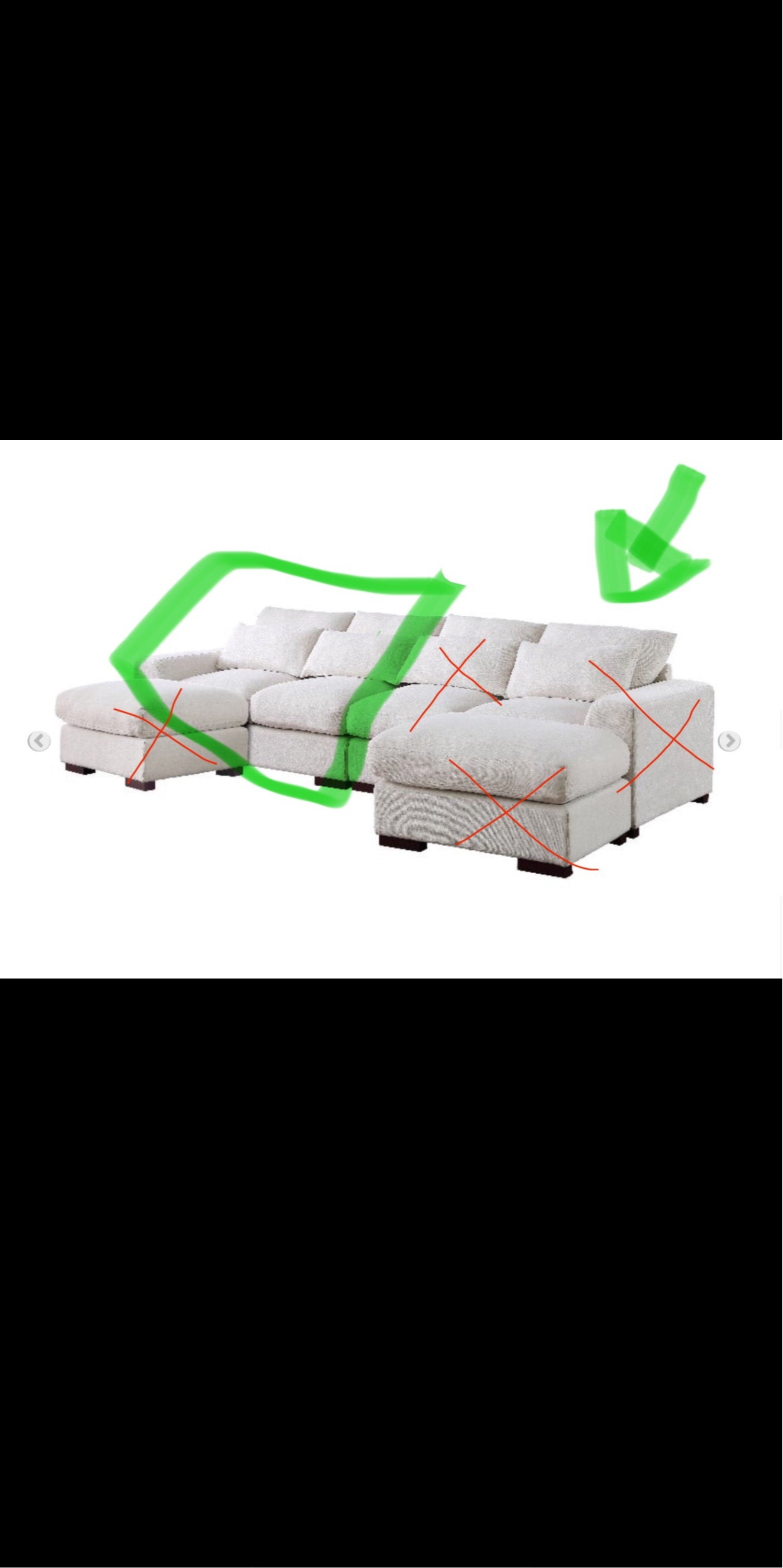 Reversible Modular Sectional Fabric Sofa - Beige 2-BOXES