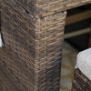 7 Pieces Patio Rattan Wicker Bar Table Stools Dining Set Cushioned Chairs Garden Backyard, Brown