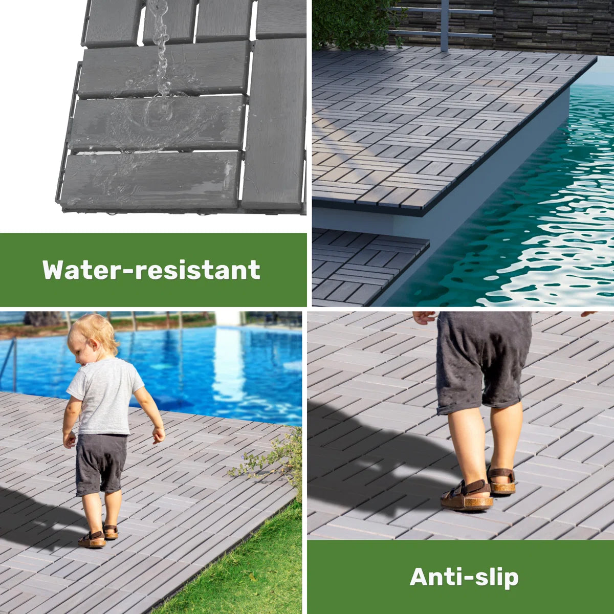 Wood Interlocking Deck Tiles