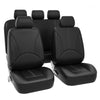 PU Leather Car Seat Covers 5 Seats 9Pcs Black Waterproof Four Seasons Universal Luxury Pad for Auto Truck Van SUV