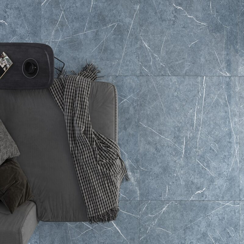 Theater Blue High Polished Rectified Porcelain Tile - Set of 6