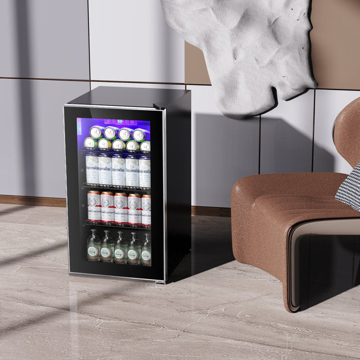 Beverage Cooler Refrigerator Soda Drink Beer Fridge with Wine Storage