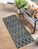 Blue Outdoor Trellis Runner Rug