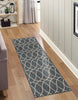 Blue Outdoor Trellis Runner Rug