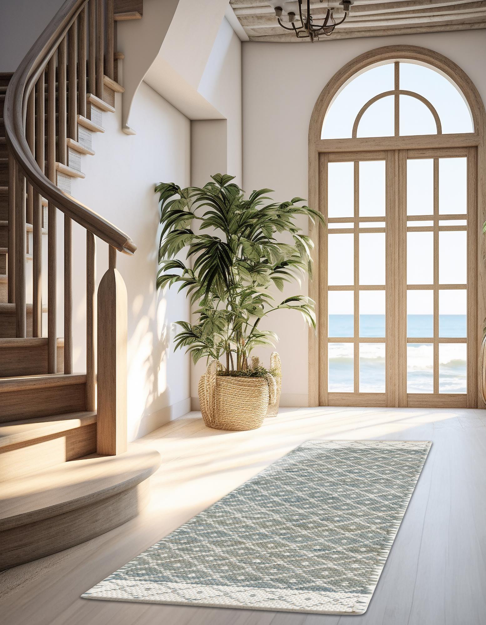 2' 2 x 6' 1 Hand Woven Chindi Trellis Runner Rug