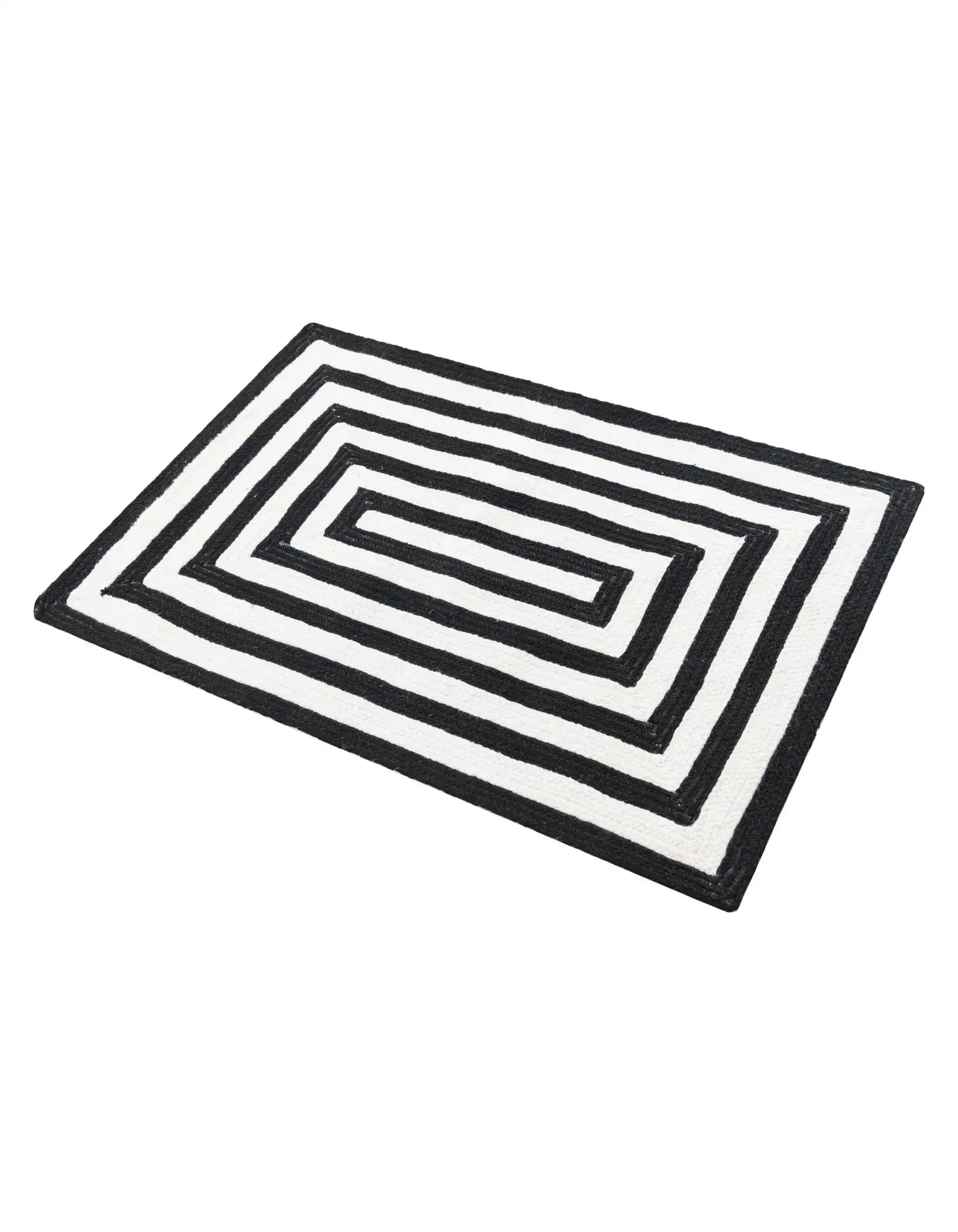 Black and White 2' 2 x 3' 1 Eco Verse Indoor Outdoor Washable Rug