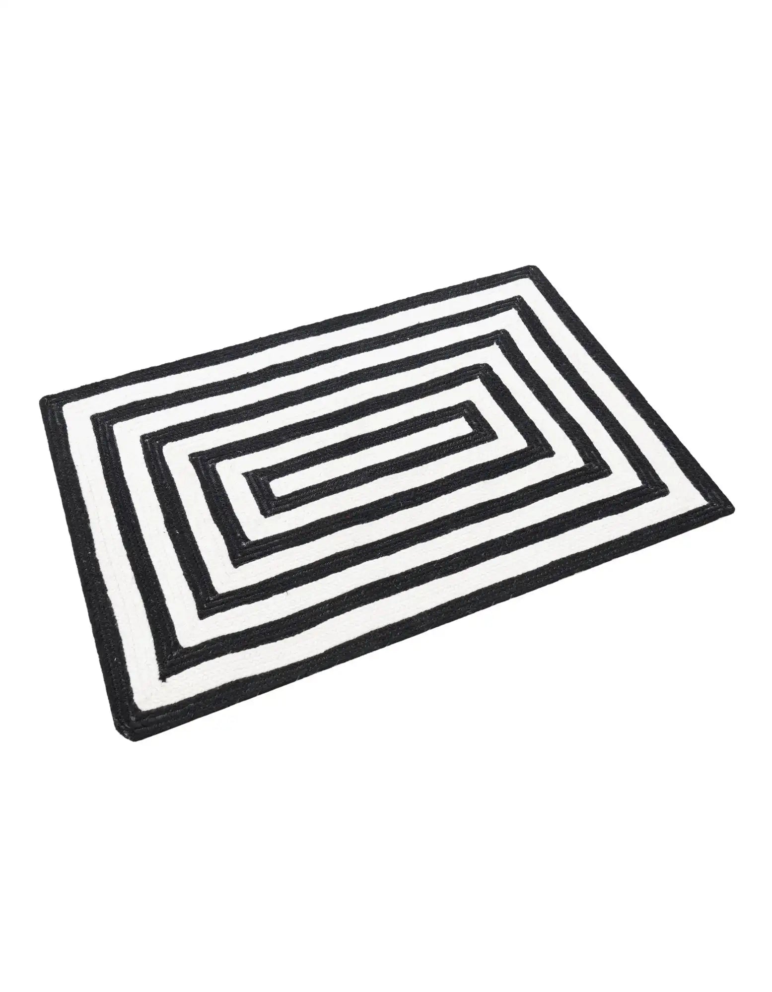Black and White 2' 2 x 3' 1 Eco Verse Indoor Outdoor Washable Rug