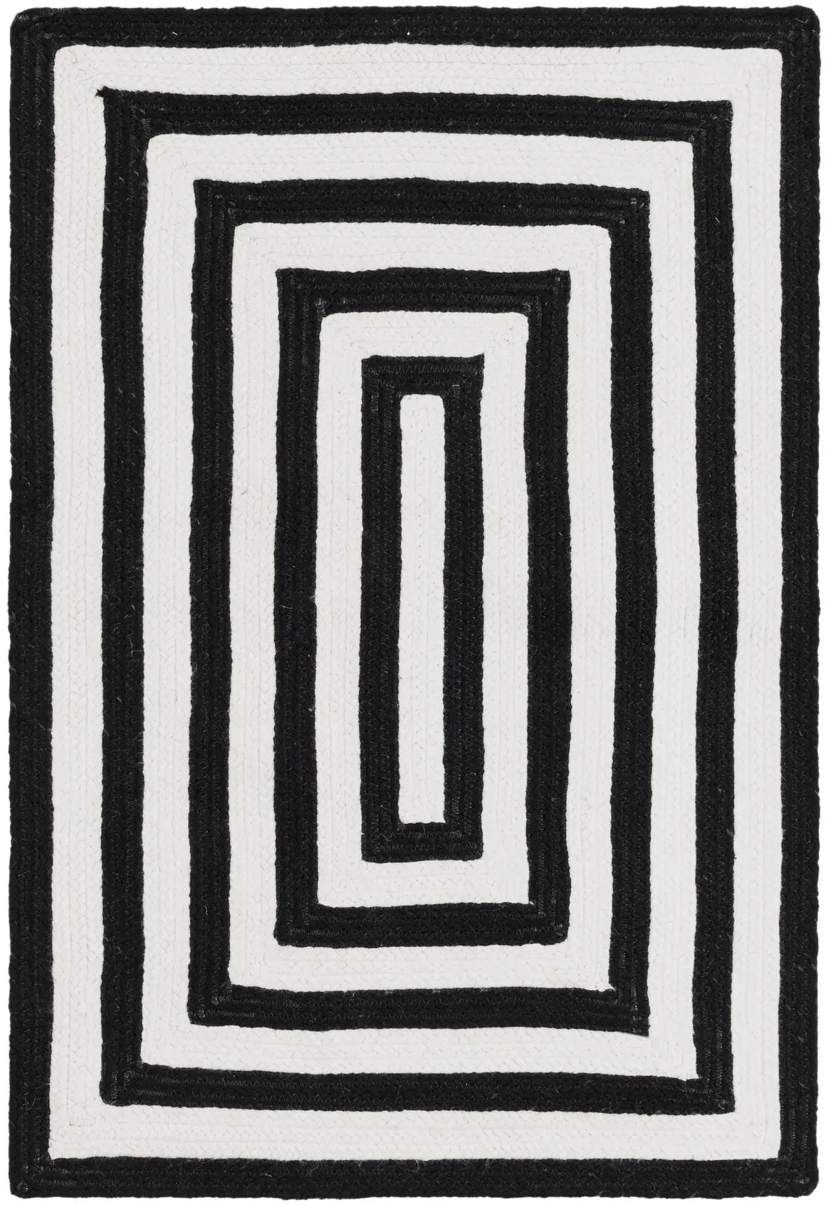 Black and White 2' 2 x 3' 1 Eco Verse Indoor Outdoor Washable Rug