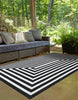 Black and White 2' 2 x 3' 1 Eco Verse Indoor Outdoor Washable Rug