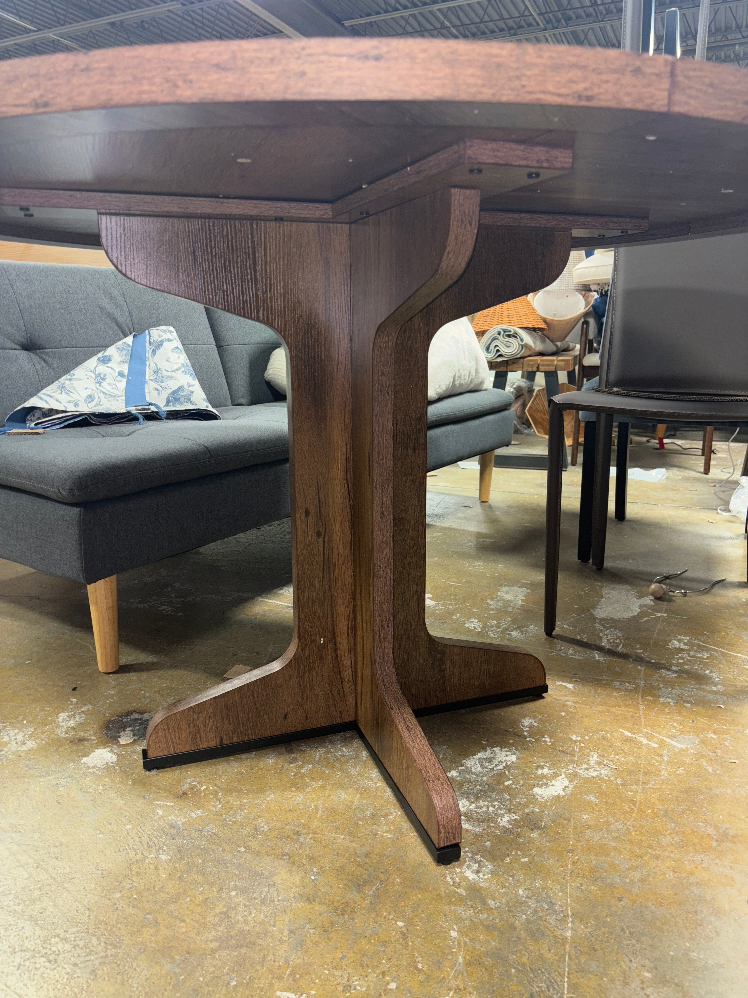 47" Round Dining Table for 4 - Brown SHOWROOM ITEM