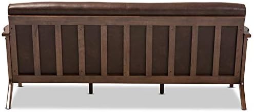 Bianca Faux Leather Sofa in Walnut/Black