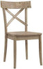 Whistle Stop X-Back Wooden Side Chair Set - Beige Farmhouse Wood Natural Finish - Set of 4