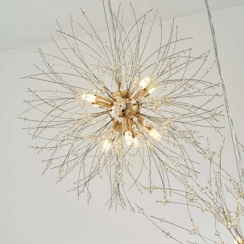 24-Light Gold 3-Tier Crystal Sputnik Chandelier