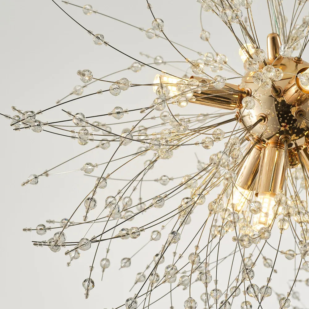 24-Light Gold 3-Tier Crystal Sputnik Chandelier