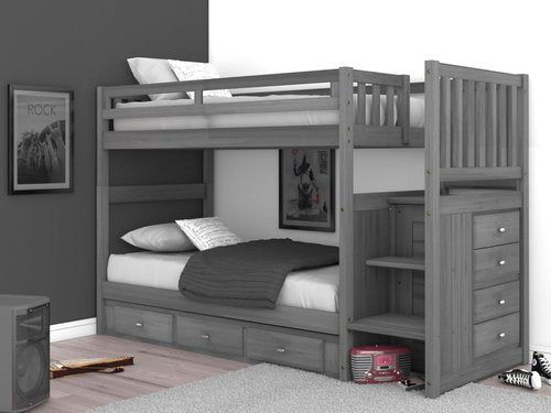 Twin over Twin Stairbed in Ash - 3 BOXES