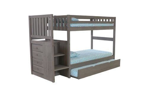 Twin over Twin Stairbed in Ash - 3 BOXES