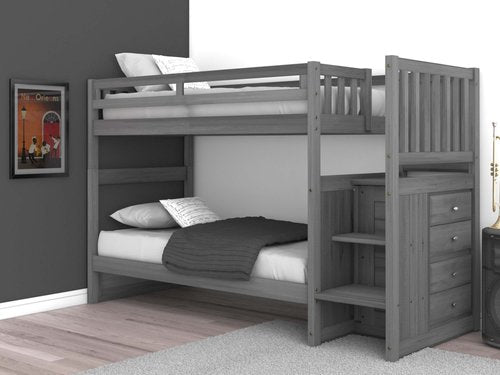 Twin over Twin Stairbed in Ash - 3 BOXES