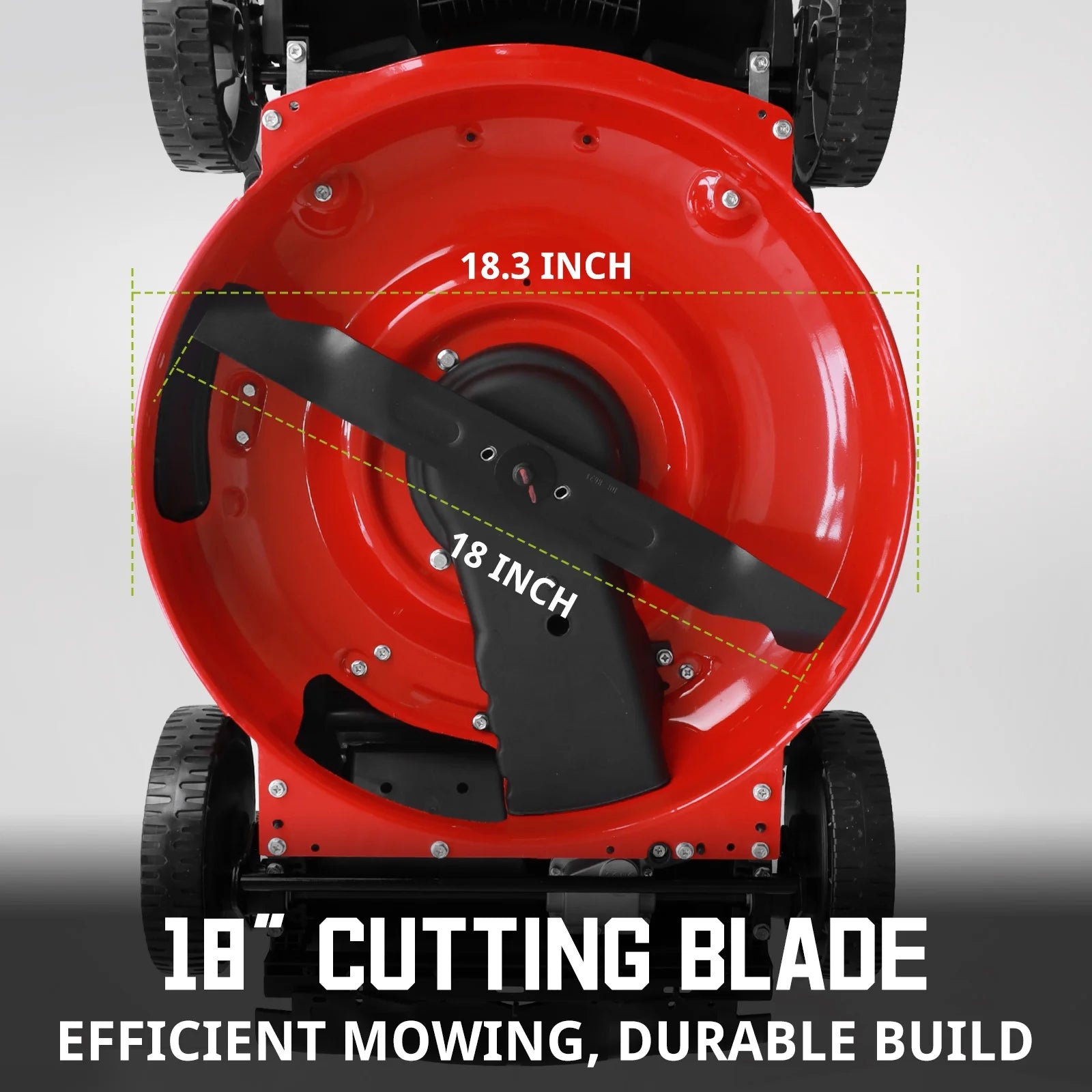 3-in-1 Gas Push Lawn Mower with 144cc Engine, 6-Position Height Adjustment