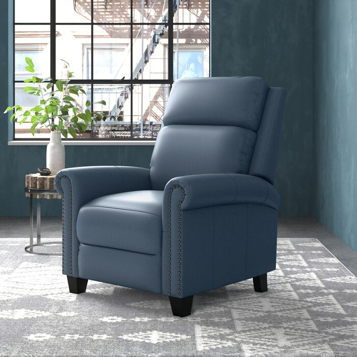 Top Grain Genuine Leather Pushback Recliner