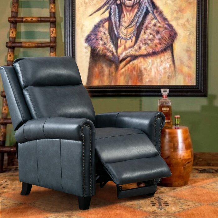 Top Grain Genuine Leather Pushback Recliner