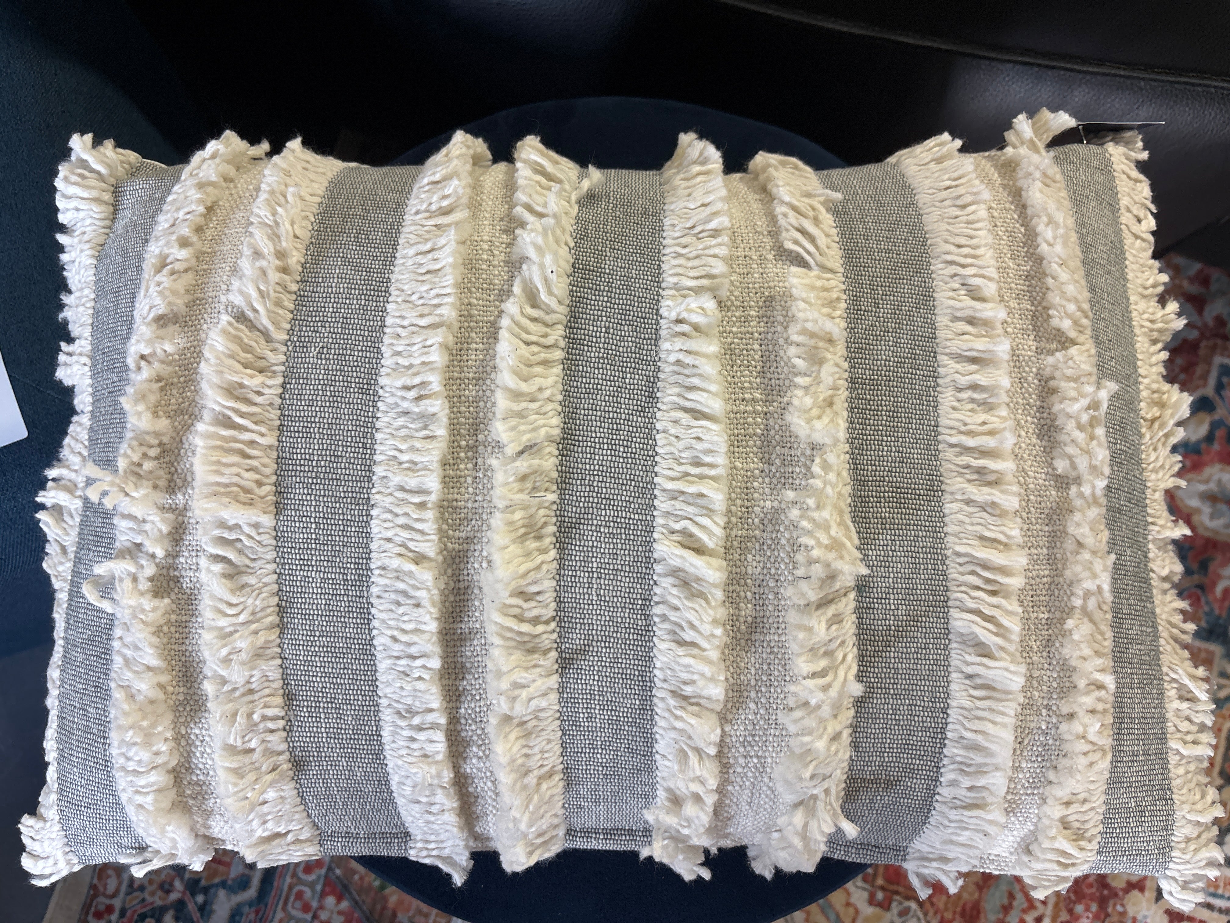 14"x20" Mona Lumbar Throw Pillow - Gray SHOWROOM ITEM