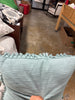Euro Textured Slub Tassel Decorative Throw Pillow - Light Teal Blue SHOWROOM ITEM 🔴