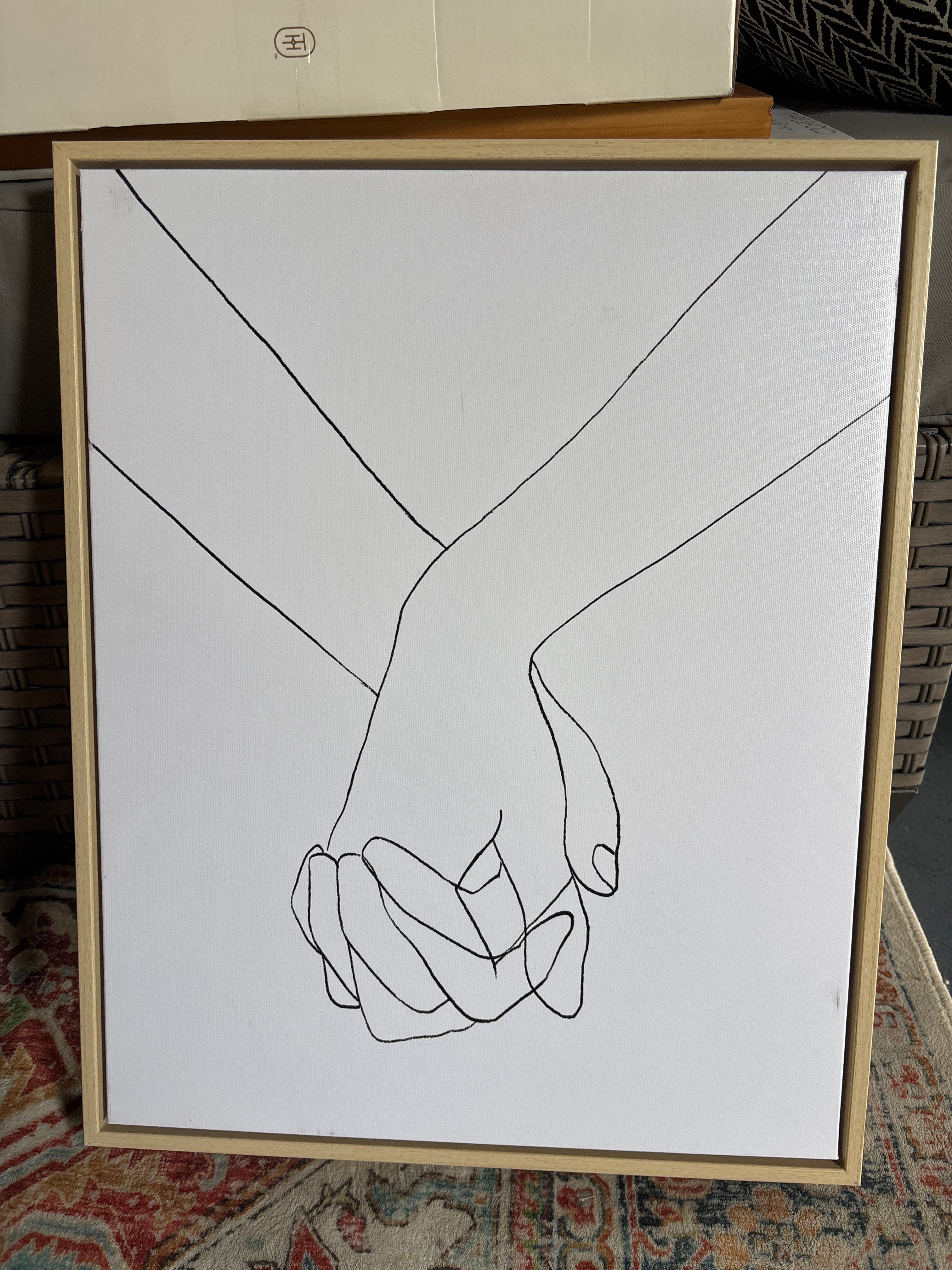 (1 PIECE) 16" x 20" Hands Framed Canvas SHOWROOM ITEM