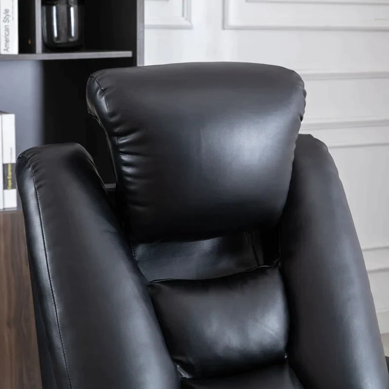 34.65" Wide Faux Leather Home Theater Individual Seat with Cup Holder
