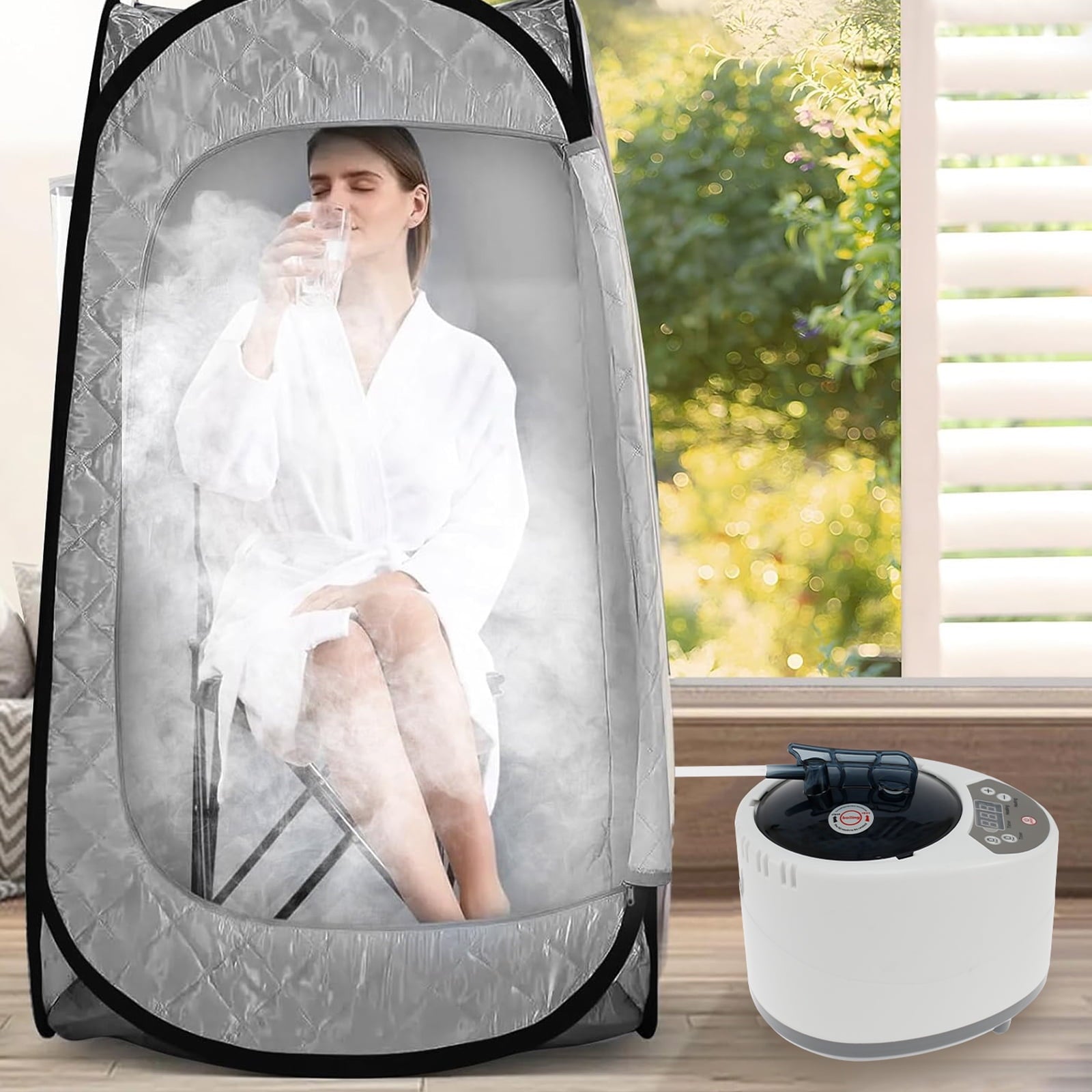 Sauna Steamer Machine Steam Pot Generator with Protection Safe for Bath Tub