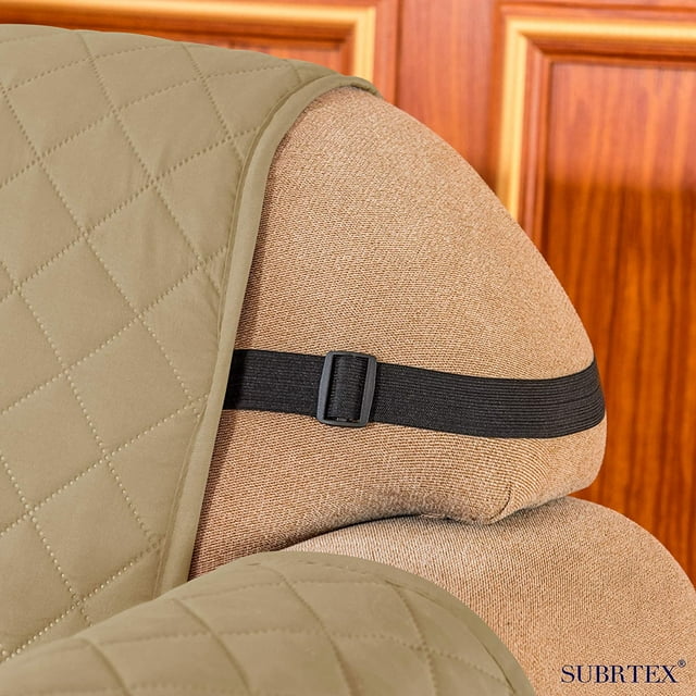 1-Piece Reversible Sofa Cover Quilted Slipcover (XL Sofa, Sand)