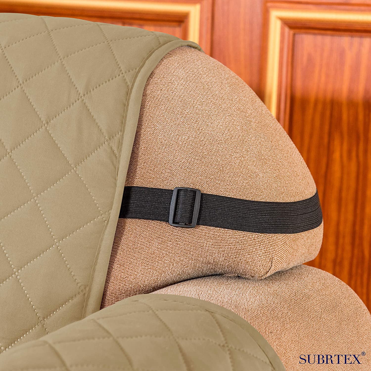 1-Piece Reversible Sofa Cover Quilted Slipcover (Sofa, Sand)