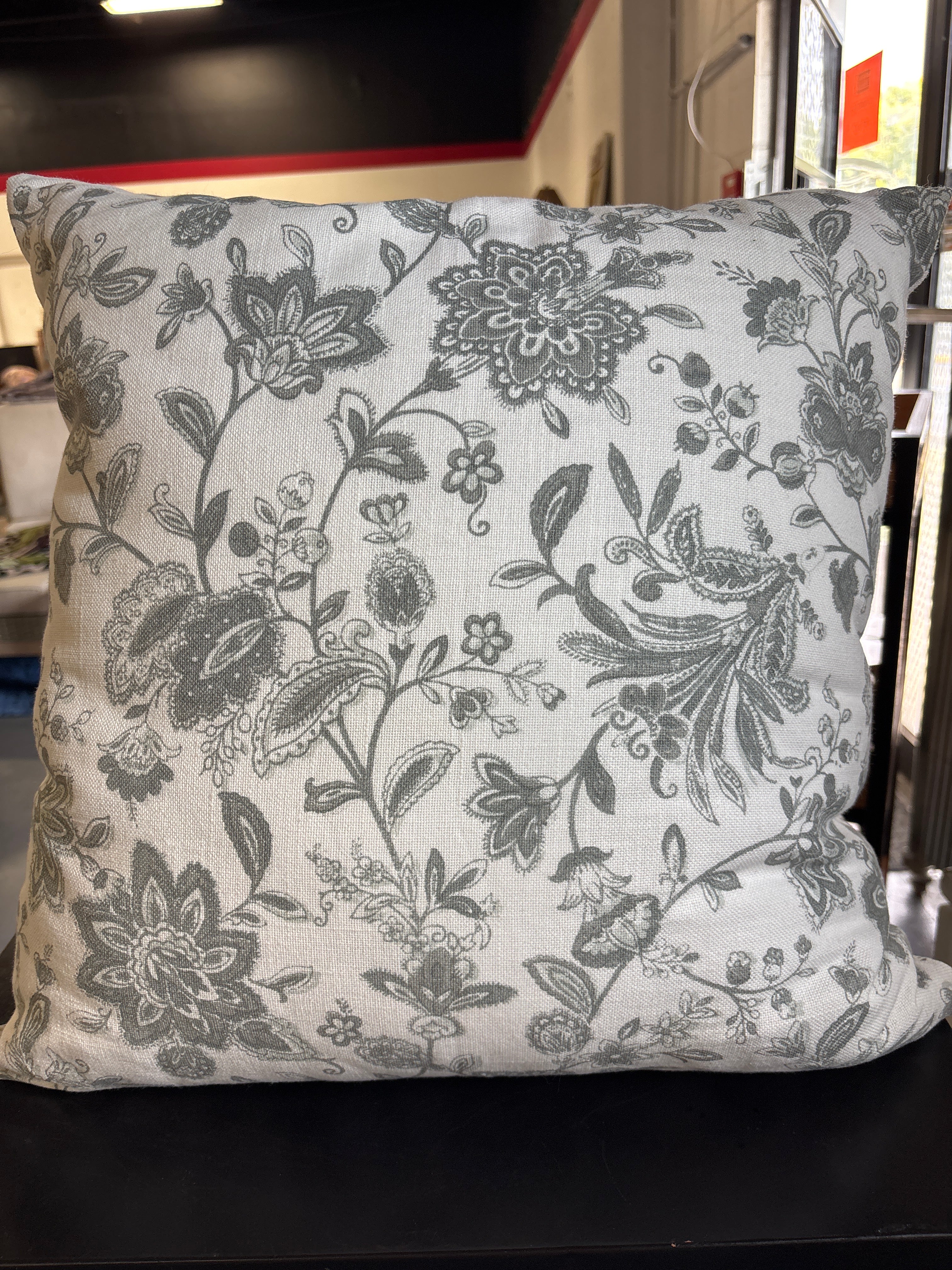 Jacobean Pattern Cotton Throw Pillow Cover With Pillow Insert Set SHOWROOM ITEM