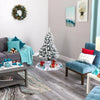 Natural Flocked Rock Springs Spruce Artificial Christmas Tree with 100 Clear LED Lights