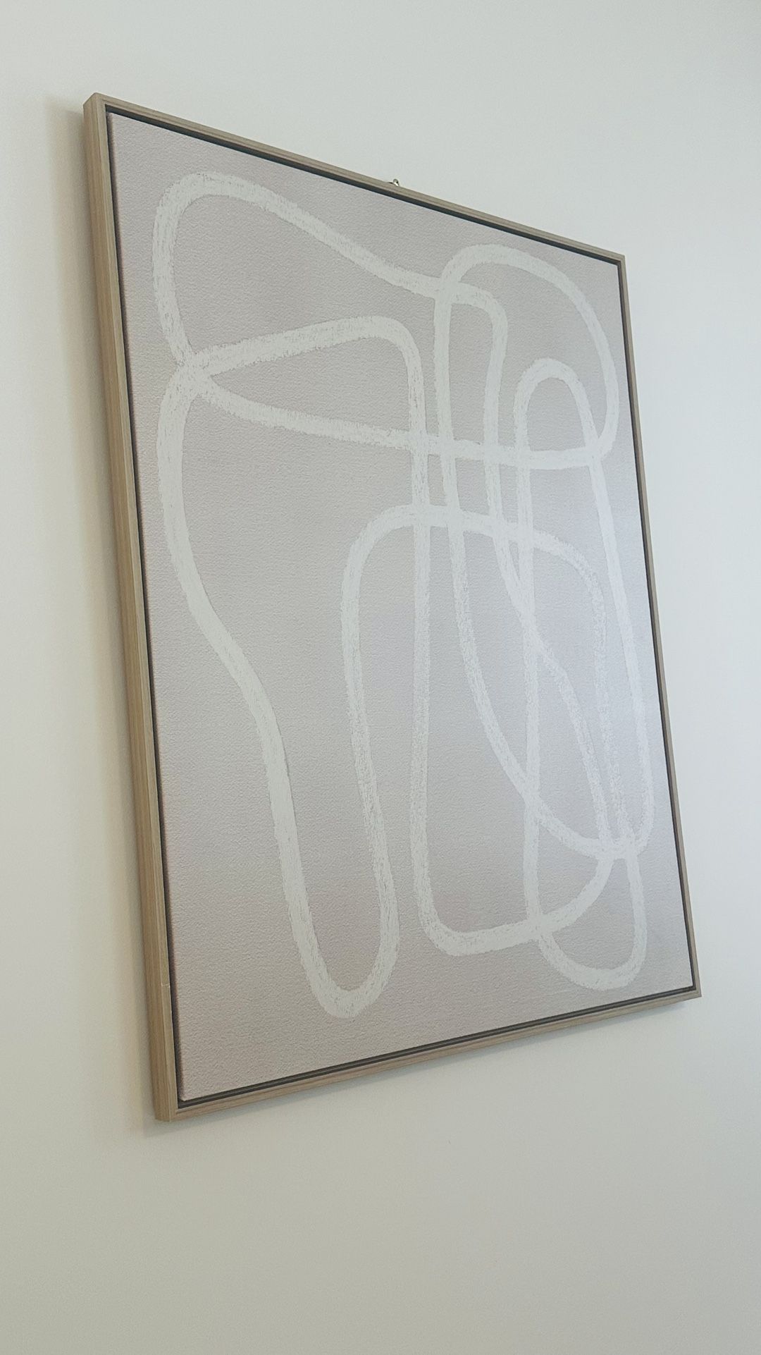 Line Drawing Wall Canvases Gray/White