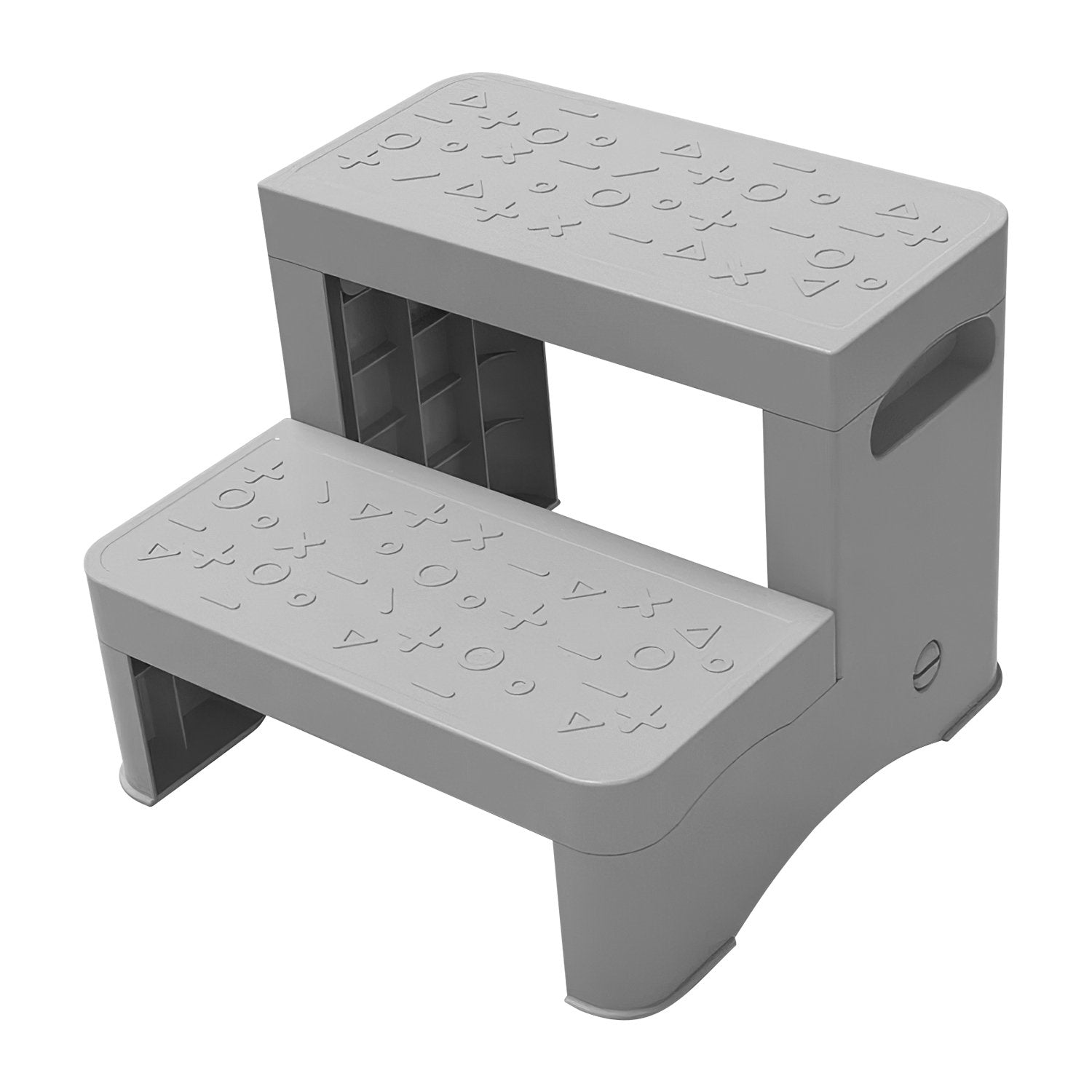 2 Step Stool for Kids Toddlers Moclever Toilet Stool for Potty Training Bathroom with Anti Slipping Surface to Reach Kitchen Counter Bed, Grey