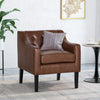 Annisa Dark Brown and Espresso Faux Leather Tufted Accent Chair