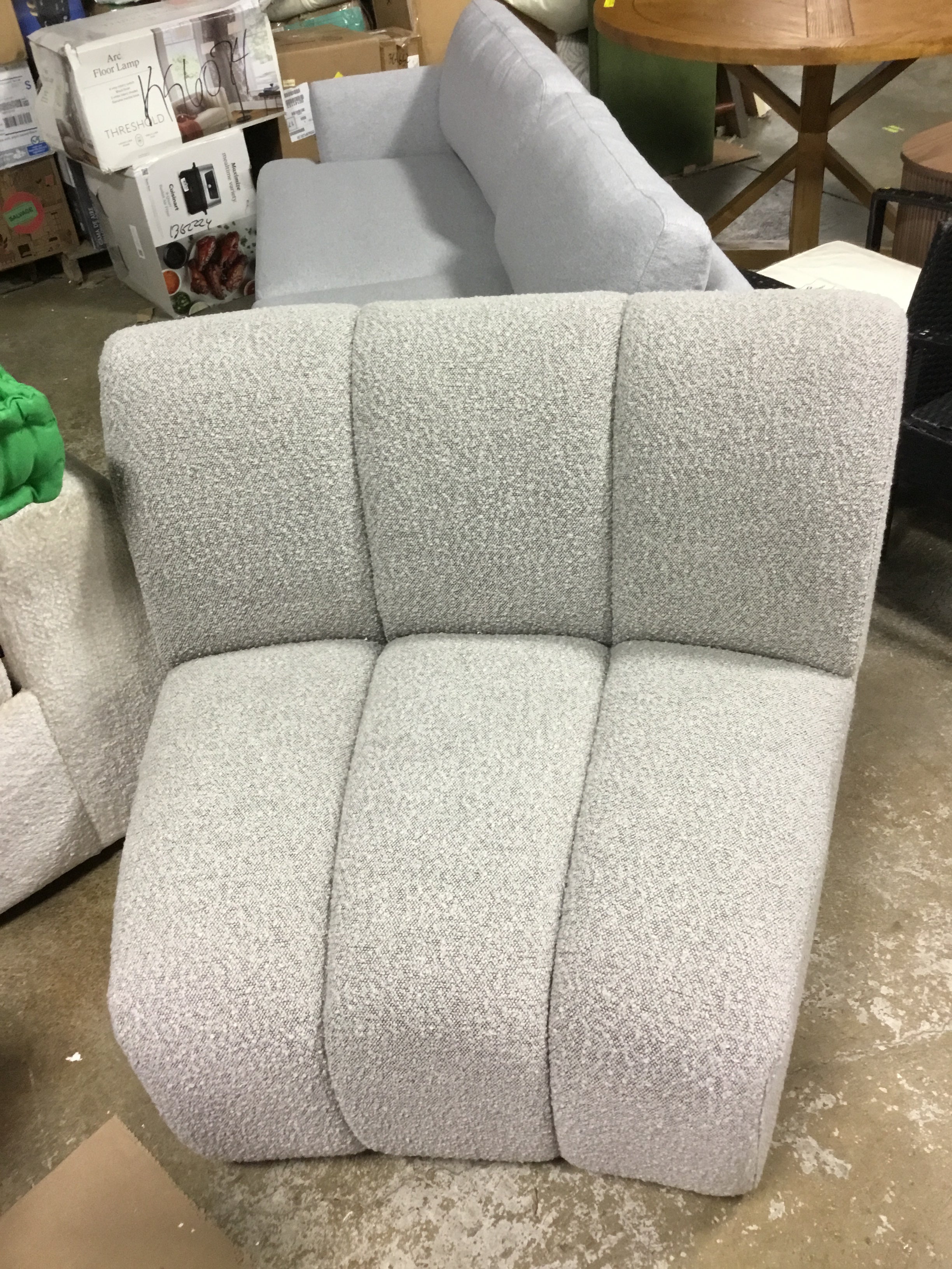 Meridian Furniture 643Taupe-C Infinity Collection Modern | Contemporary Boucle Fabric Upholstered Modular Chair  - SHOWROOM ITEM