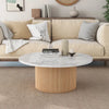 Marbled Wood Round Coffee Table Base ONLY