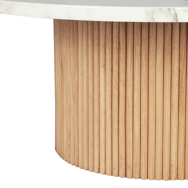 Marbled Wood Round Coffee Table Base ONLY
