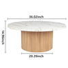 Marbled Wood Round Coffee Table Base ONLY