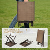 Outdoor Side Table, Aluminum End Table, Folding Side Table with Textilene, Small Patio Coffee Table (1PCS Brown)