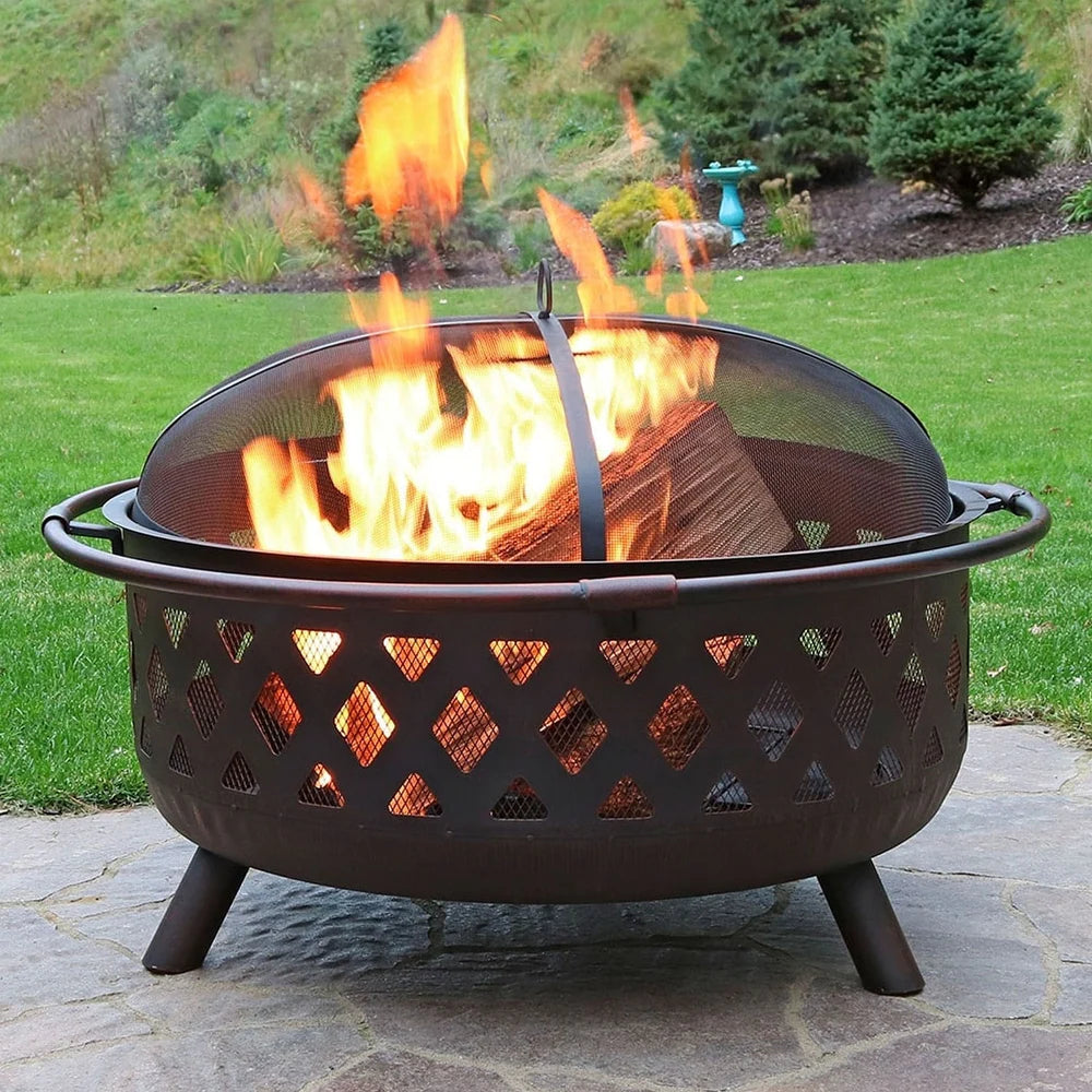Premium Portable Fire Pit Outdoor Garden Wood Burning And Grill Pit