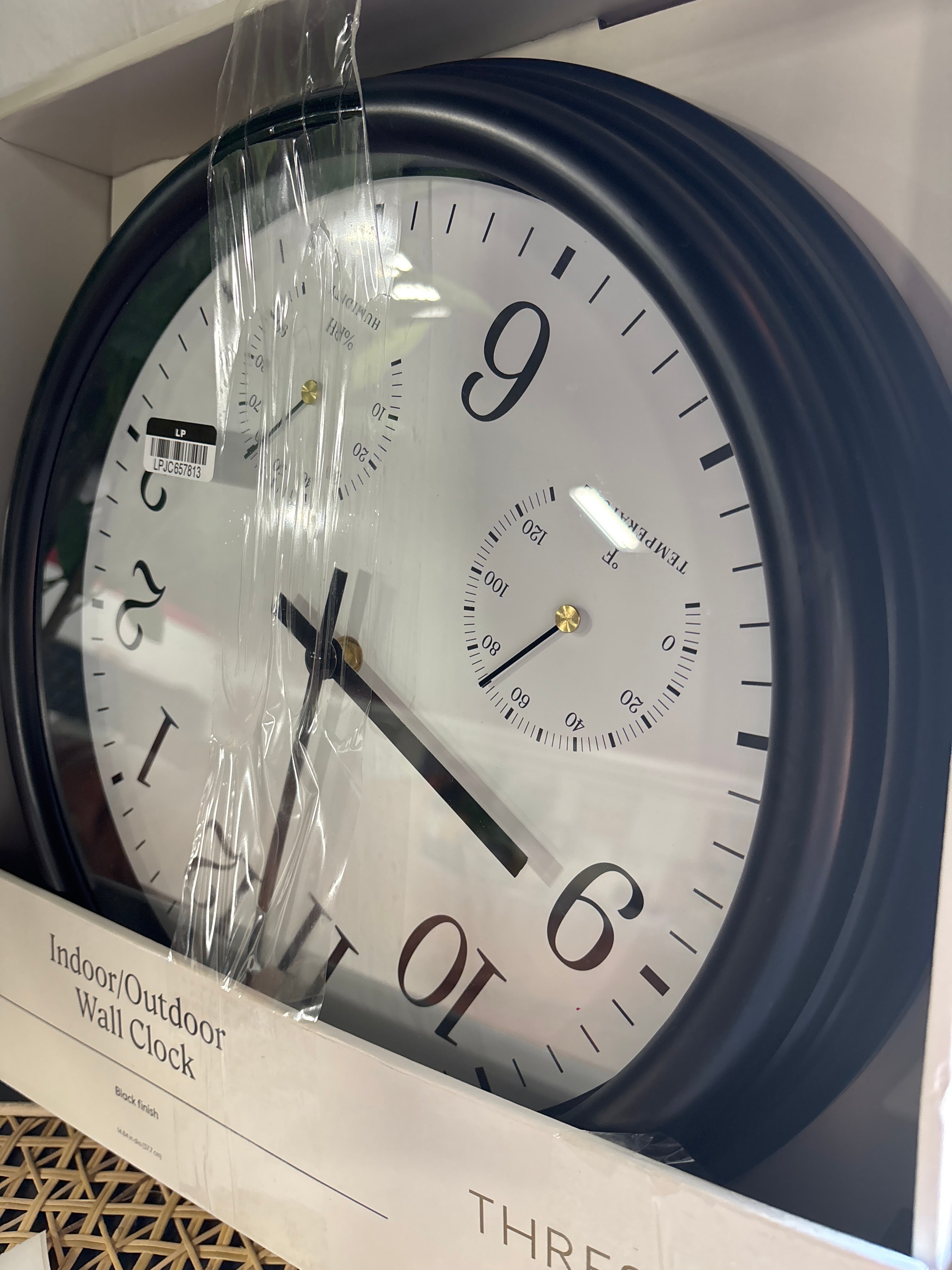 15" Outdoor Wall Clock - Charcoal Gray SHOWROOM ITEM
