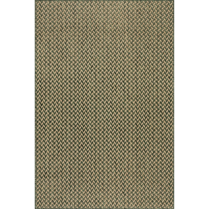 Camryn Herringbone Indoor/Outdoor Area Rug, 8' x 10', Green