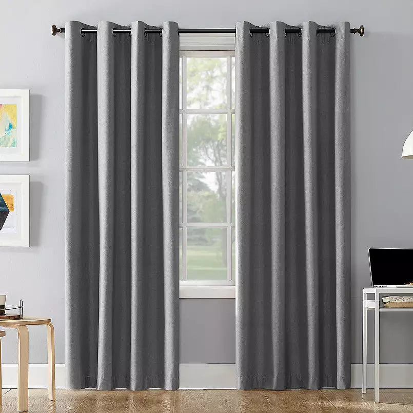 Cameron 100% Blackout Thermal Insulated Grommet Single Curtain Panel - Set of 2