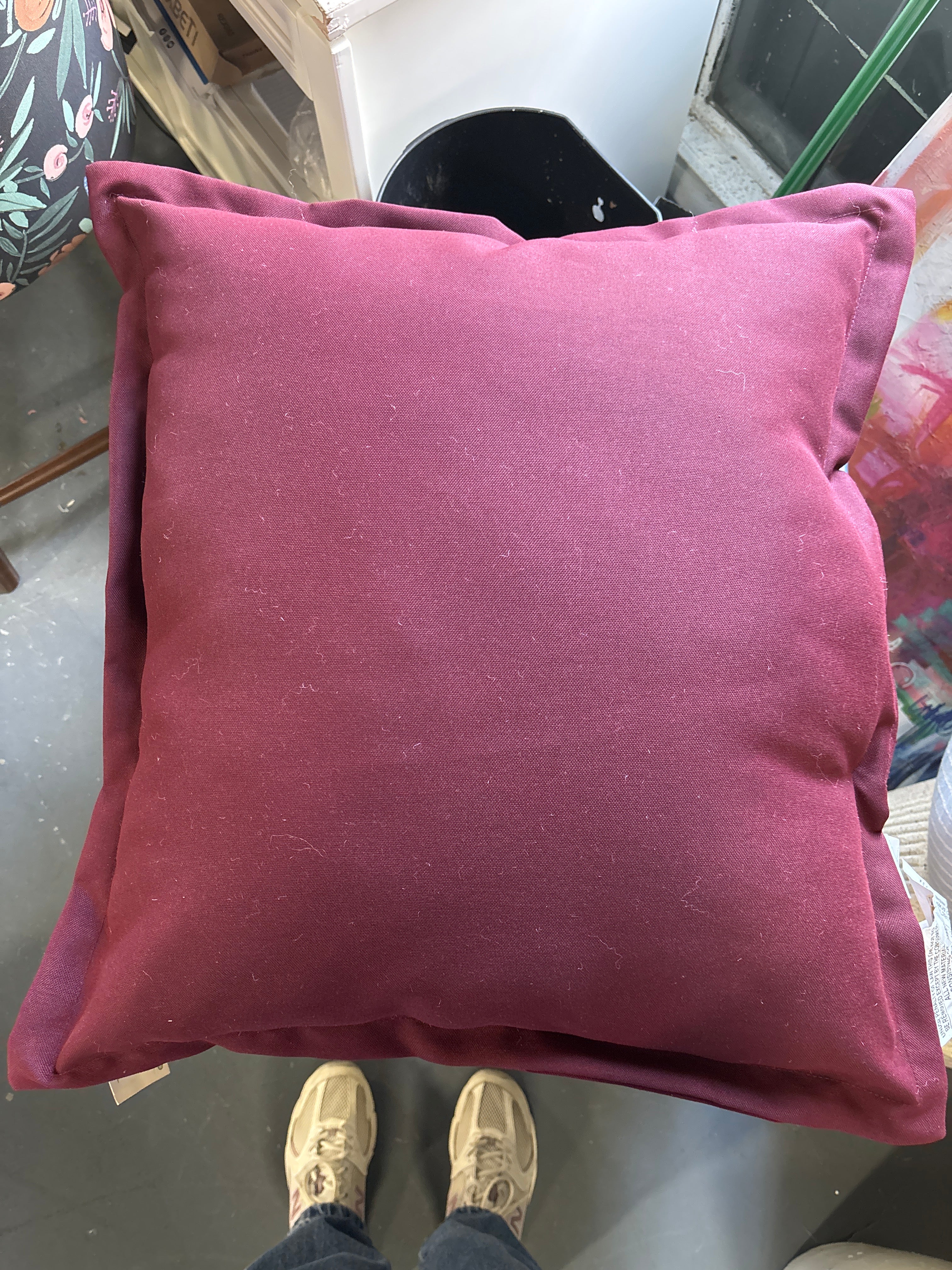 24"x26" Woven Outdoor Deep Seat Back Cushion - Maroon SHOWROOM ITEM