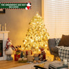Pre-Lit Premium Snow Flocked Hinged Artificial Christmas Tree w/150 Lights